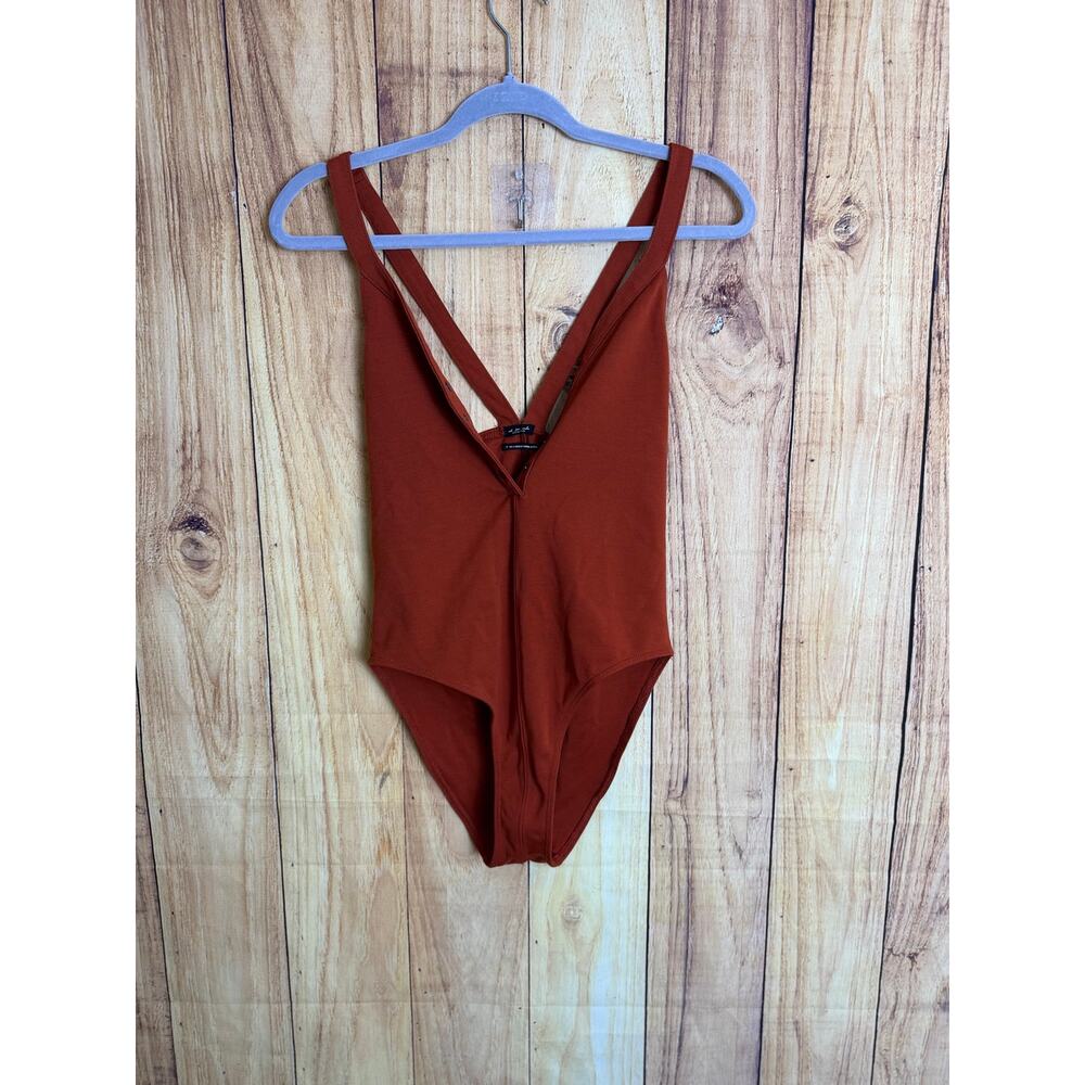 Urban Outfitters Rust Red Scoop V-Neck Bodysuit